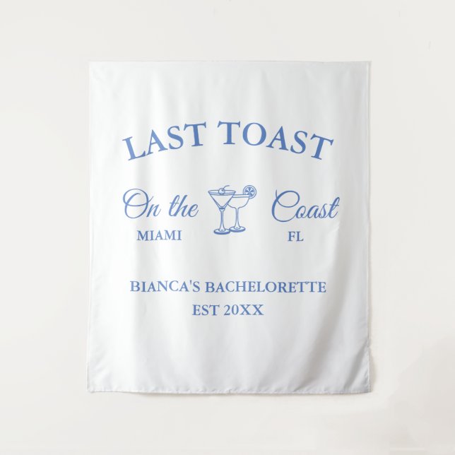 Tenture Dernier Toast sur la côte Beach Bachelorette fête (Devant)