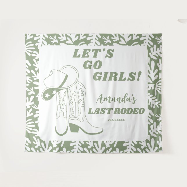 Tenture Dernière Cowgirl Western Fête de Bachelorette Rode (Devant (Horizontal))