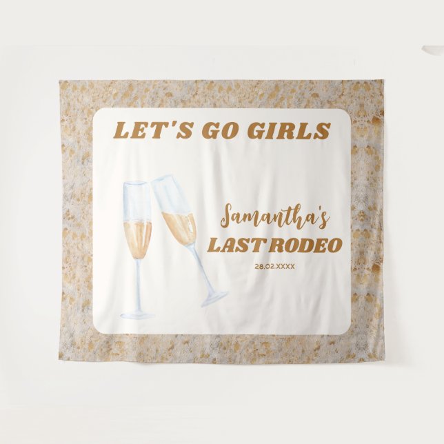 Tenture Dernière Fête de Bachelorette Cowgirl Western (Devant (Horizontal))