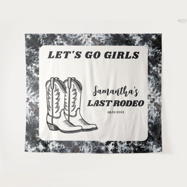 Tenture Dernière Fête de Bachelorette de Cowgirl Western R (Devant (Horizontal))