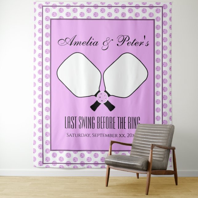 Tenture Dernière swing avant l'anneau Bienvenue & Merci (En situation)