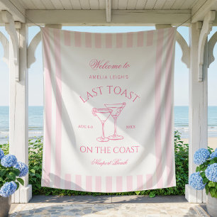 Tenture Dernière Toast sur la Plage Côtière Rose EVJF