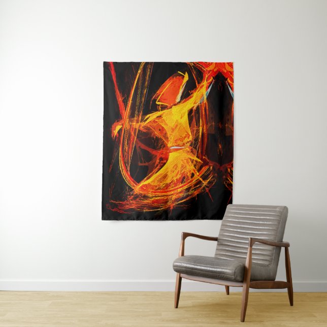 Tenture Derviche tourneur soufi mystique - Art abstrait (En situation)