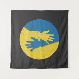 Tenture Des mains minimalistes pour soutenir l'Ukraine, sa