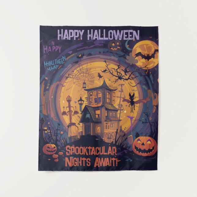 Tenture Des Nuits Spooktaculaires Attendent ! (Devant)