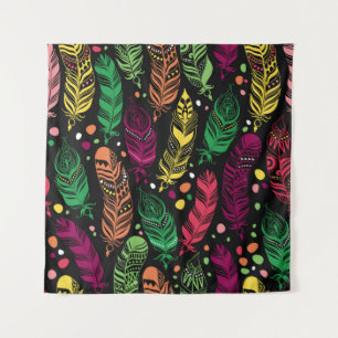 Tenture Des plumes ethniques sans couture, des motifs dyna