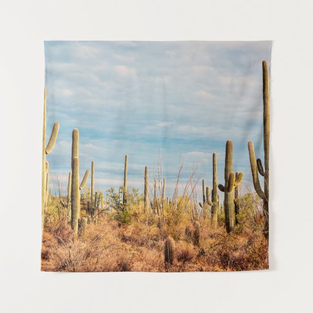 Tenture Désert avec les cactus du Saguaro (Devant)