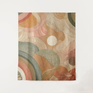 Tenture Design Abstrait Rétro Vintage Bohème Terreux