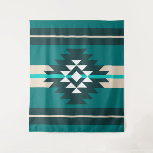 Tenture Design aztèque en couleur turquoise