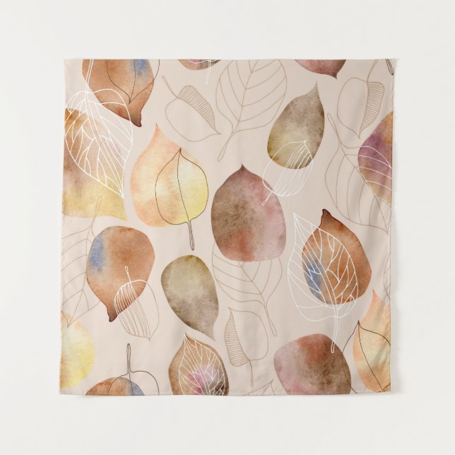Tenture Design d'automne de feuille d'aquarelle graphique (Devant)