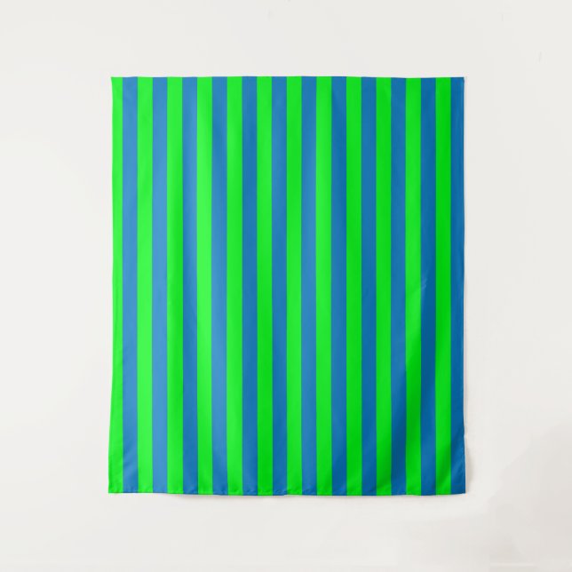Tenture Design de bandes bleues et vertes (Devant)