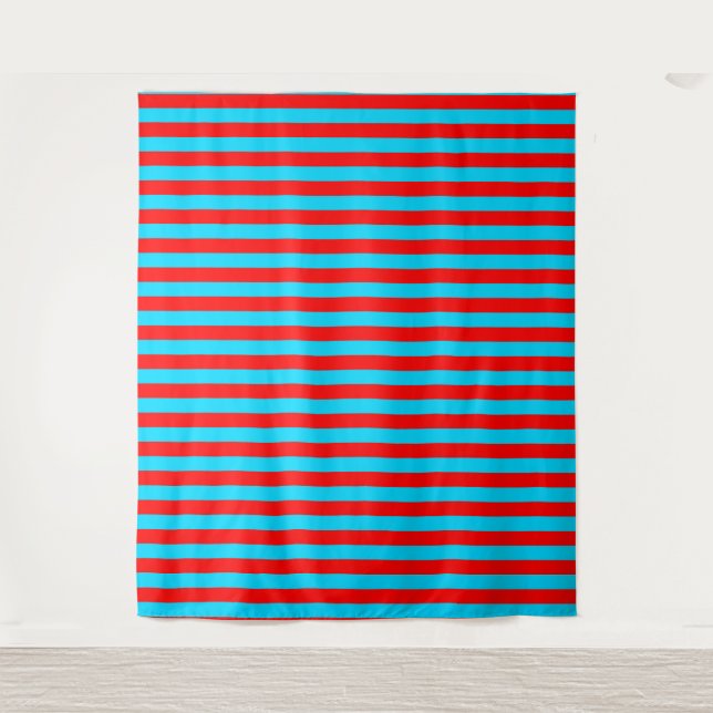 Tenture Design de bandes rouges et bleues (Devant)