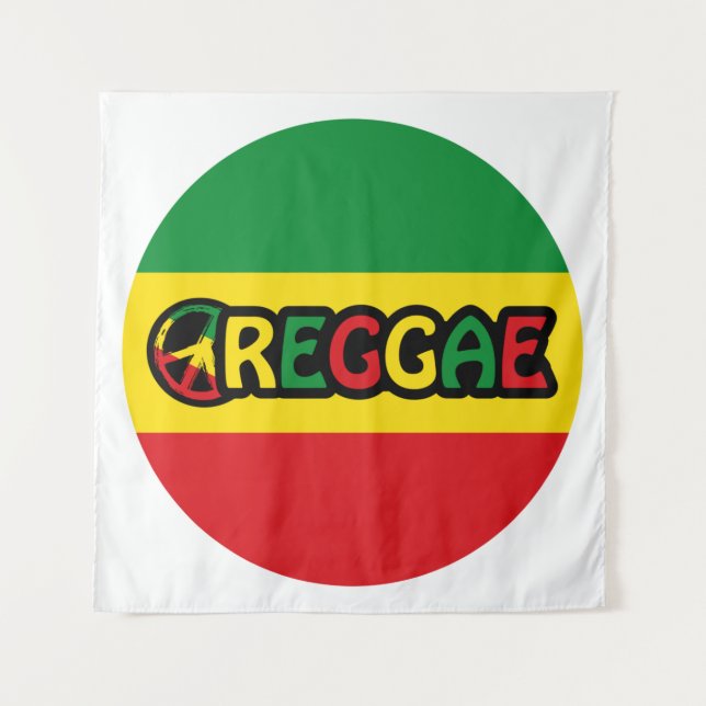 Tenture Design de reggae avec couleurs de drapeau reggae (Devant)