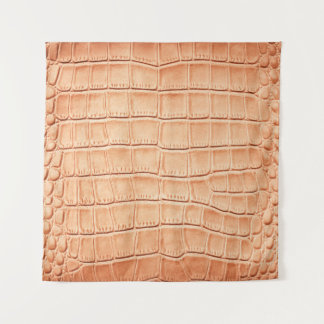 Tenture Design en cuir de reptile orange