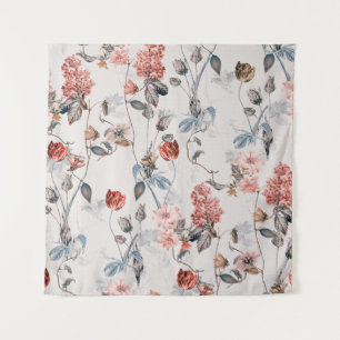 Tenture design floral transparent avec fleur fond clair