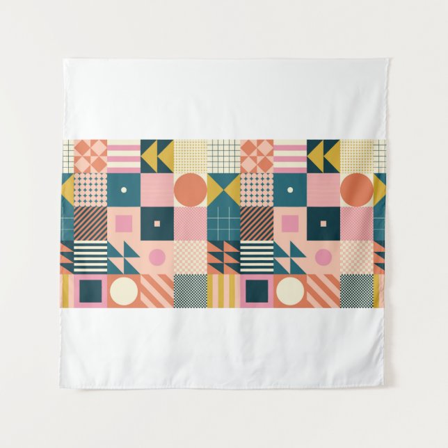 Tenture Design motif abstrait géométrique moderne avec sim (Devant)