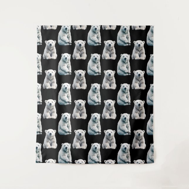 Tenture Design Motif animal de l'ours polaire (Devant)