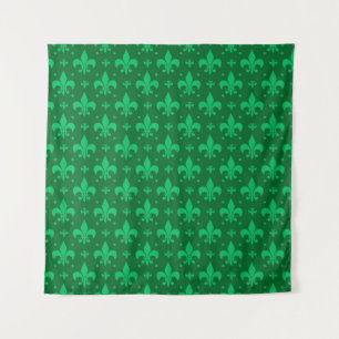 Tenture Design Motif Fleur de lis vert