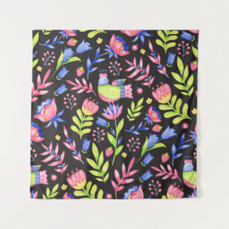 Tenture Design motif floral transparent. Fleurs de printem