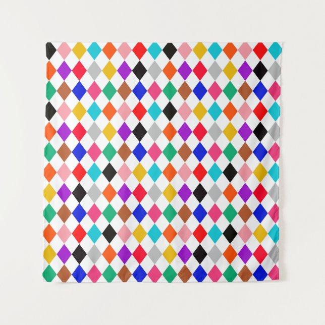 Tenture Design Motif multicolore Harlequin Diamonds (Devant)