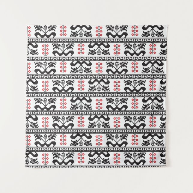 Tenture Design motif sans couture inspiré du tradi roumain (Devant)