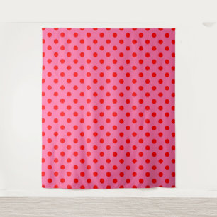 Tenture Design Pois rouge sur rose