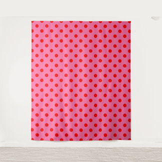 Tenture Design Pois rouge sur rose