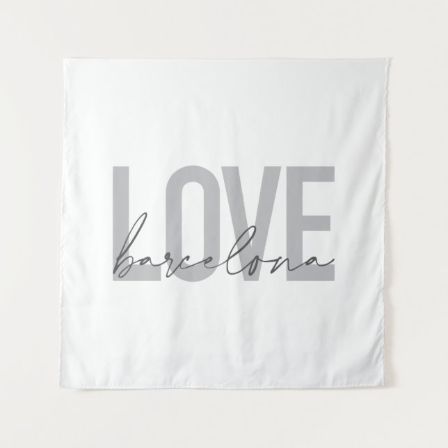 Tenture Design simple, urbain, moderne, cool Love Barcelon (Devant)