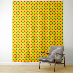Tenture Dessin à pois jaunes rouges et verts