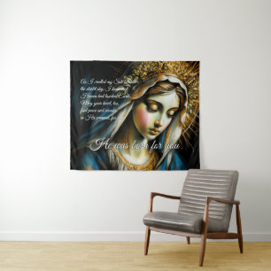 Tenture Dessin au pastel Message de la Vierge Mère Bienheu