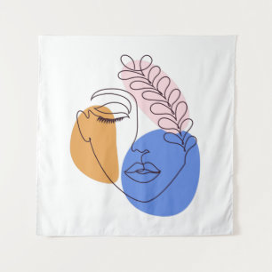 Tenture Dessin d'art minimaliste Abstrait face