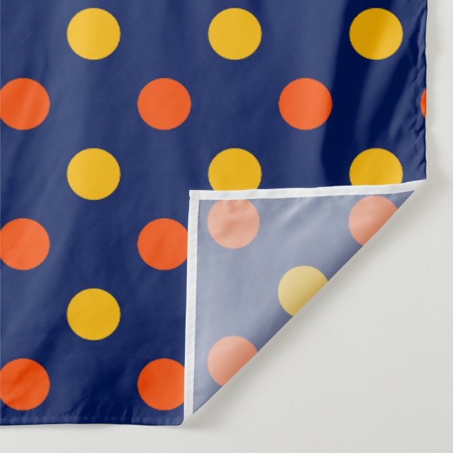 Tenture Dessin de points orange jaune sur fond bleu  (Détail)