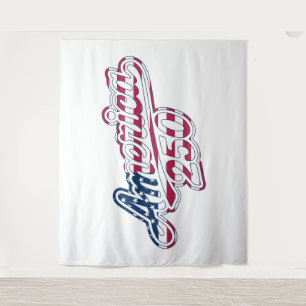 Tenture Dessin de script de drapeau America 250 Semiquince