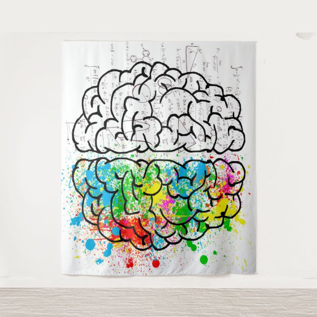 Tenture Dessin d'idée de psychologie cérébrale (Devant)