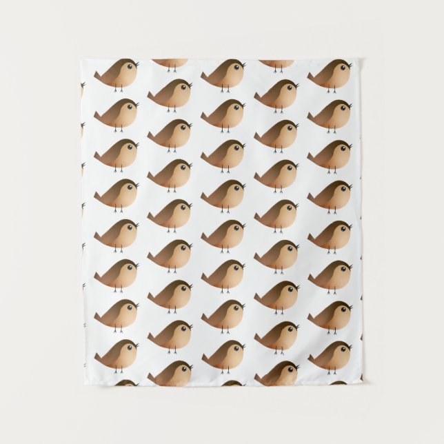 Tenture Dessin d'Oiseau de Bruant (Devant)