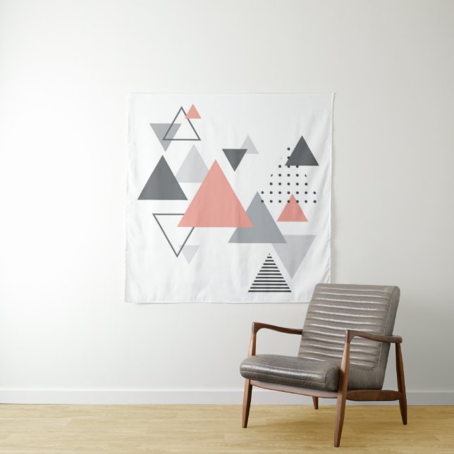 Tenture Dessin géométrique scandinave abstrait (En situation)