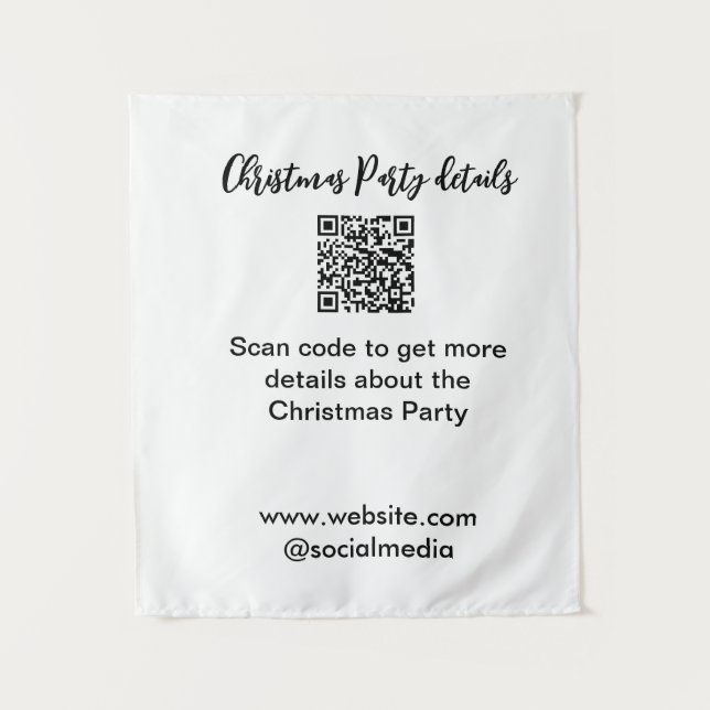 Tenture Détails du site web du code QR de la fête de vacan (Devant)