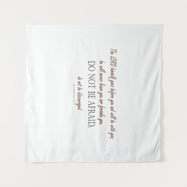 Tenture Deuteronomy 31 Do Not Be Afraid, Floral Borders (Devant (Horizontal))