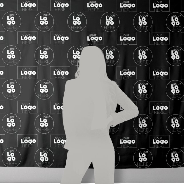 Tenture Deux Logo Noir Step + Repeat Fond pour Photomaton (Créateur téléchargé)