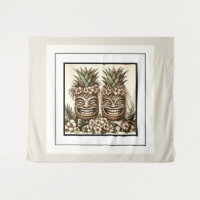 Deux mariés Tête de Tiki Ananas Gay Mariage Rétro