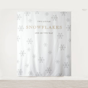 Tenture Deux petits Baby showers de neige