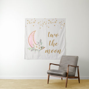Tenture Deux Toile de Fond Lune Deux Bannière de la Lune