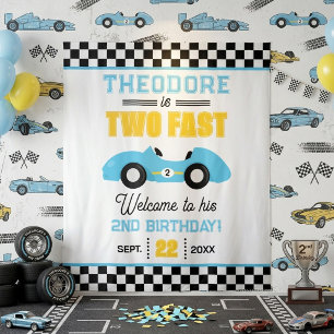 Tenture Deux Voiture de Course Rapide Décor pour Fête d'An