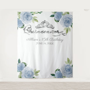 Tenture Diadème en feuille d'argent pour Quinceanera avec