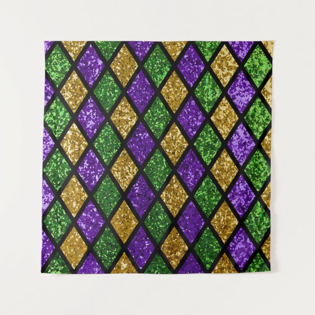 Tenture Diamants de paillettes scintillants, arrière - pla (Devant)