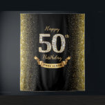 Tenture Diamond Black and Gold 50th Birthday Contexte<br><div class="desc">C'est moderne 50ème anniversaire de fond bannière Tapestry dispose de numéros de diamant et éclats d'or. Contactez-moi pour un autre âge</div>