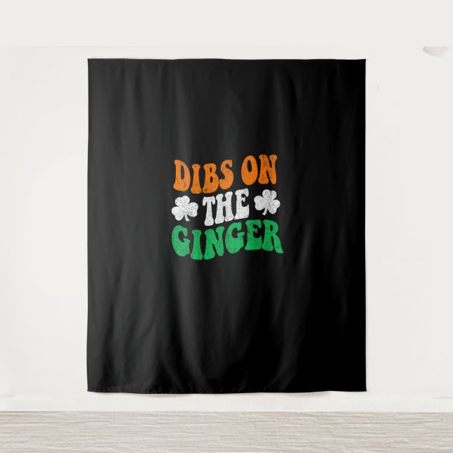 Tenture Dibs Sur Le Drapeau Irlandais Ginger Retro Drôle S (Devant)