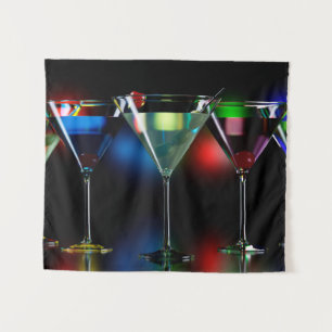 Tenture Différents cocktails dans des lunettes à martini é