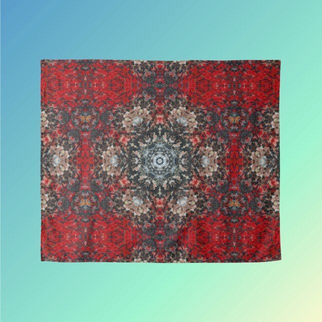 Tenture Digital Mandala rouge et blanc (Créateur téléchargé)