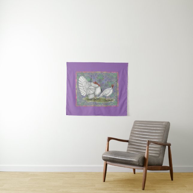 Tenture Dinde : White Holland Pastel (En situation (horizontale))